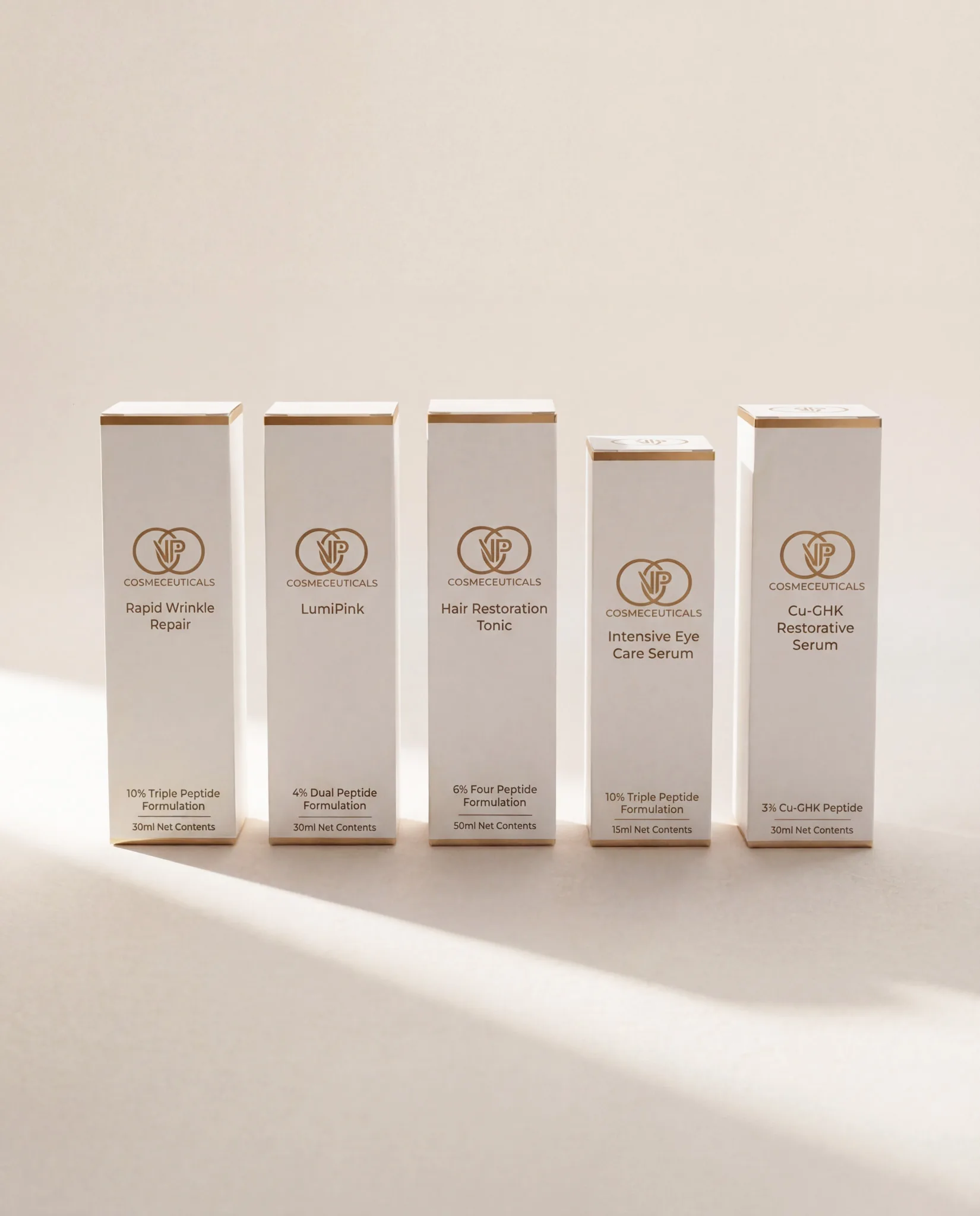 The VP Cosmeceuticals peptide skincare lineup